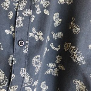 Navy bandana print dress shirt